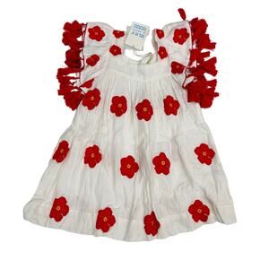 NWT Mer St. Barth Size 2 Serena Tassel Dress in Hibiscus